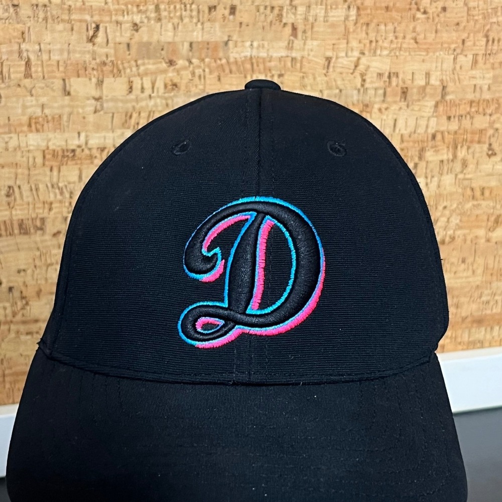 LA Dodgers Hat Pacific Headwear Ohtani‎ Flex Cap Black D Logo Hat SM-MD 17 Back